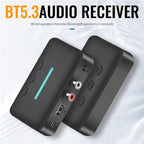 USB Bluetooth 5.3 Audio Receiver Adapter Wireless AUX RCA Stereo Receiver with U-Disk Playback for Desktop, Speakers