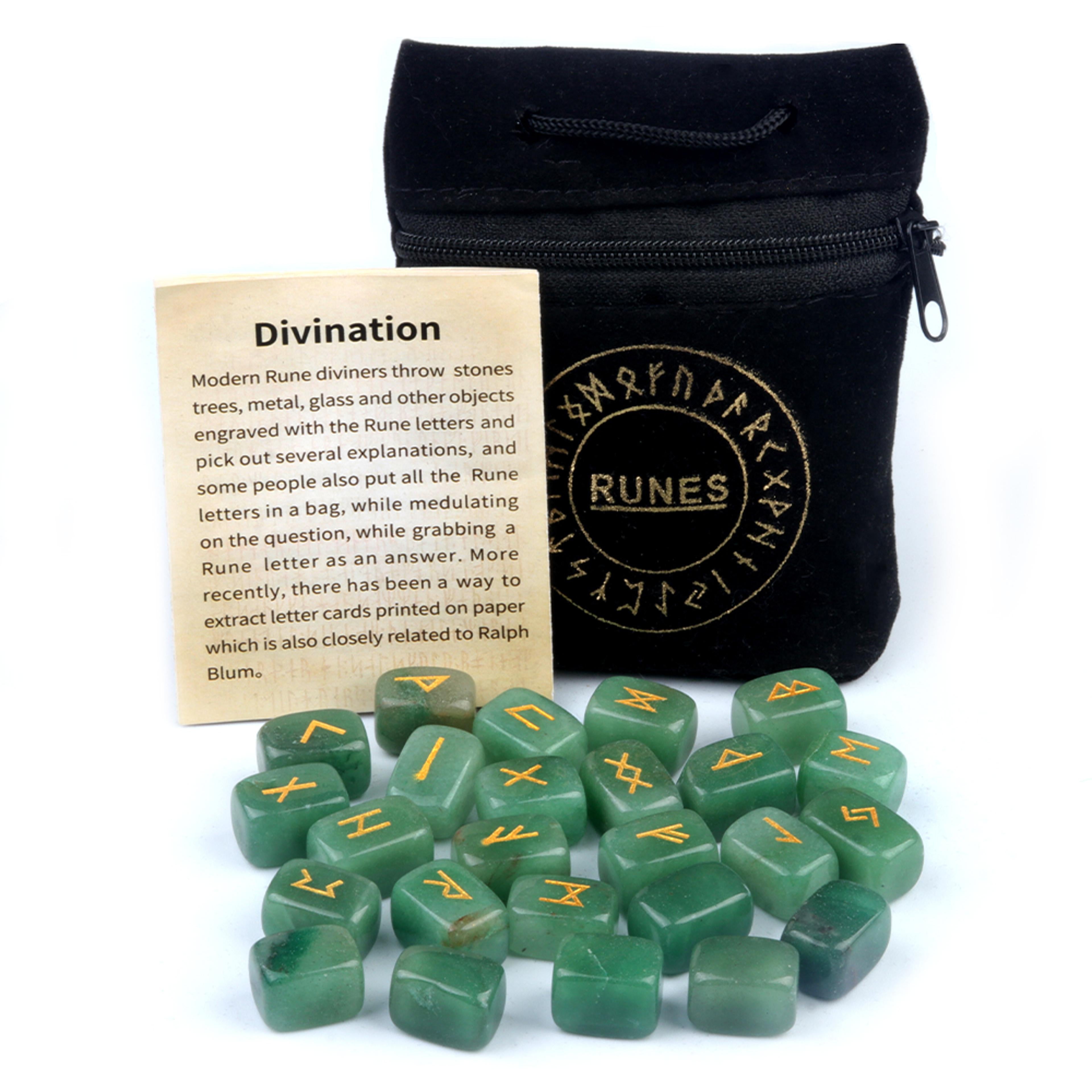 Rune Engraved Healing Stones, Natural Rune Stones Energy Stones for Divination, Fortune-telling & Spiritual Energy Work