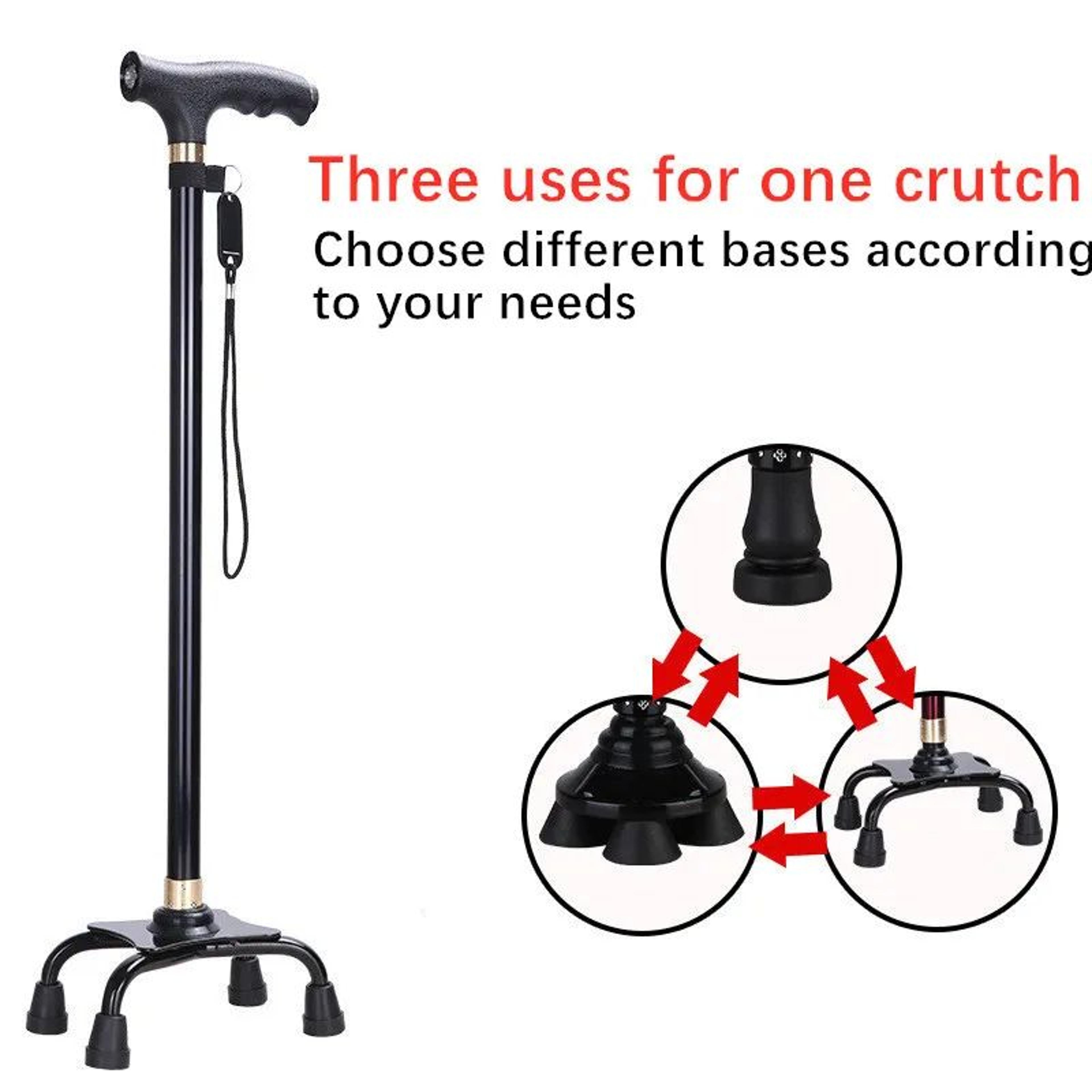 Premium Retractable Adjustable Walking Cane with LED Light for Seniors & Elders