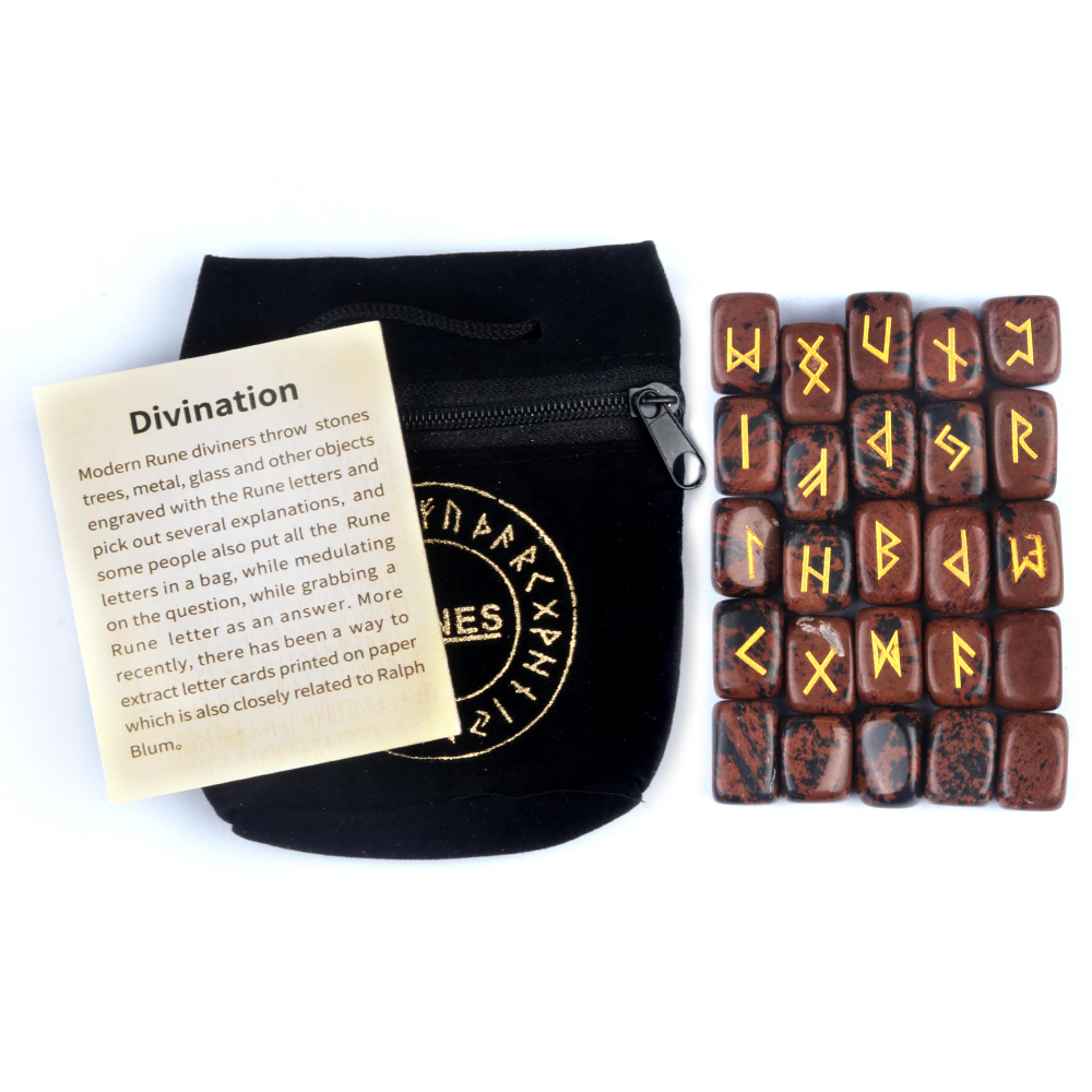 Rune Engraved Healing Stones, Natural Rune Stones Energy Stones for Divination, Fortune-telling & Spiritual Energy Work
