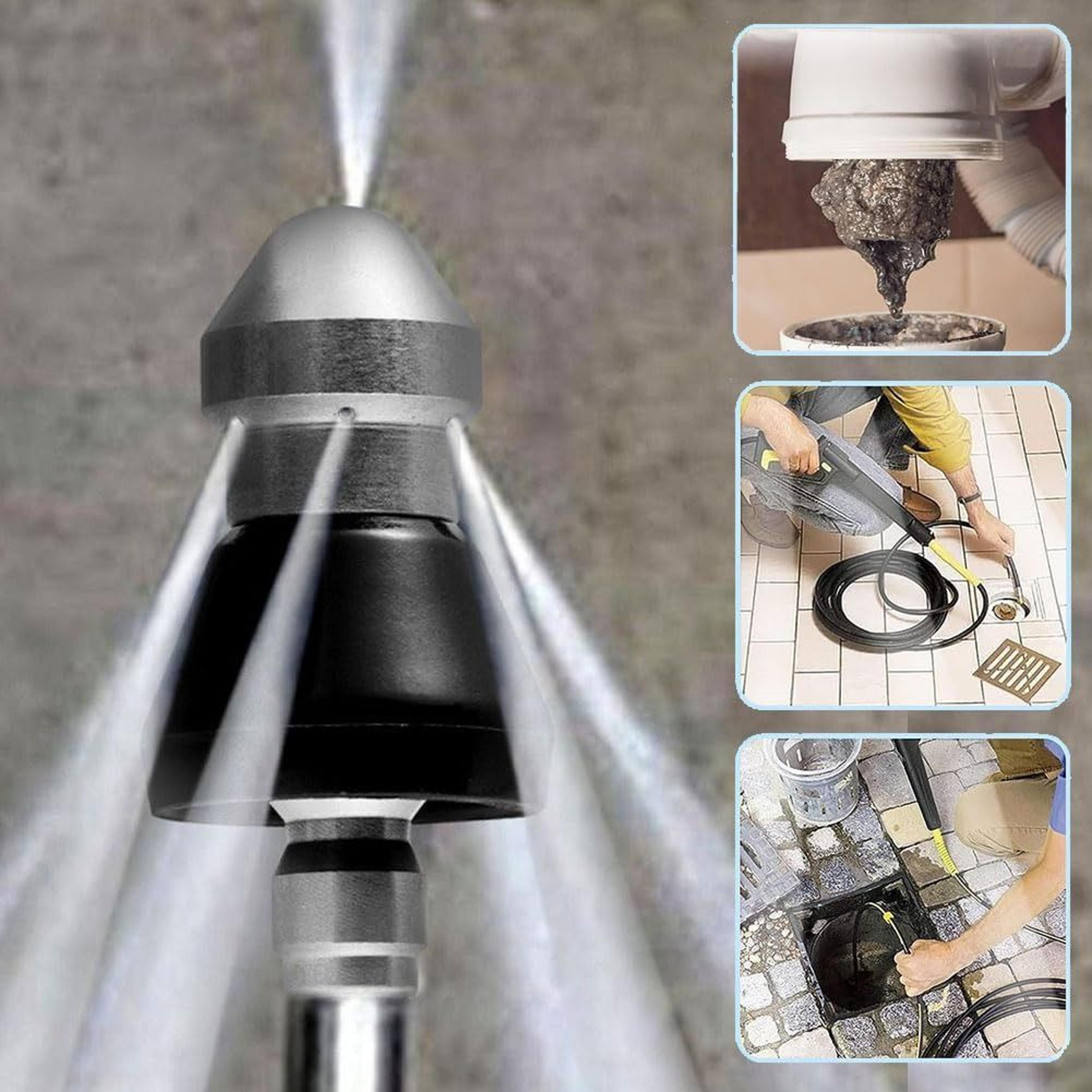 High-Pressure Nozzle Jet Cleaning Tool Sewer Jetter Kit for Pressure Washer