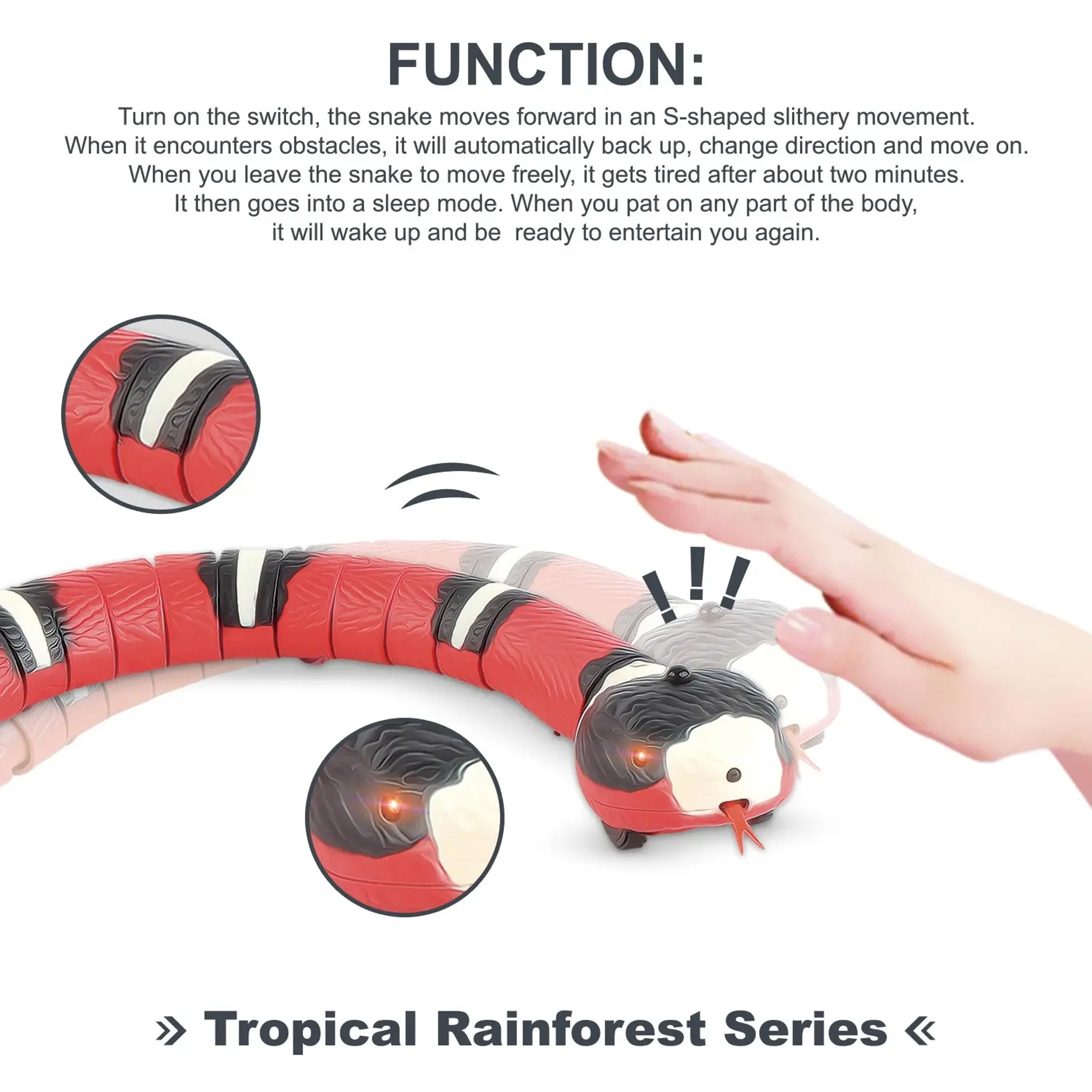 Smart Sensing Cat Toys Interactive Automatic Eletronic Snake Cat Teaser Indoor Play Kitten Toy USB Rechargeable for Cats