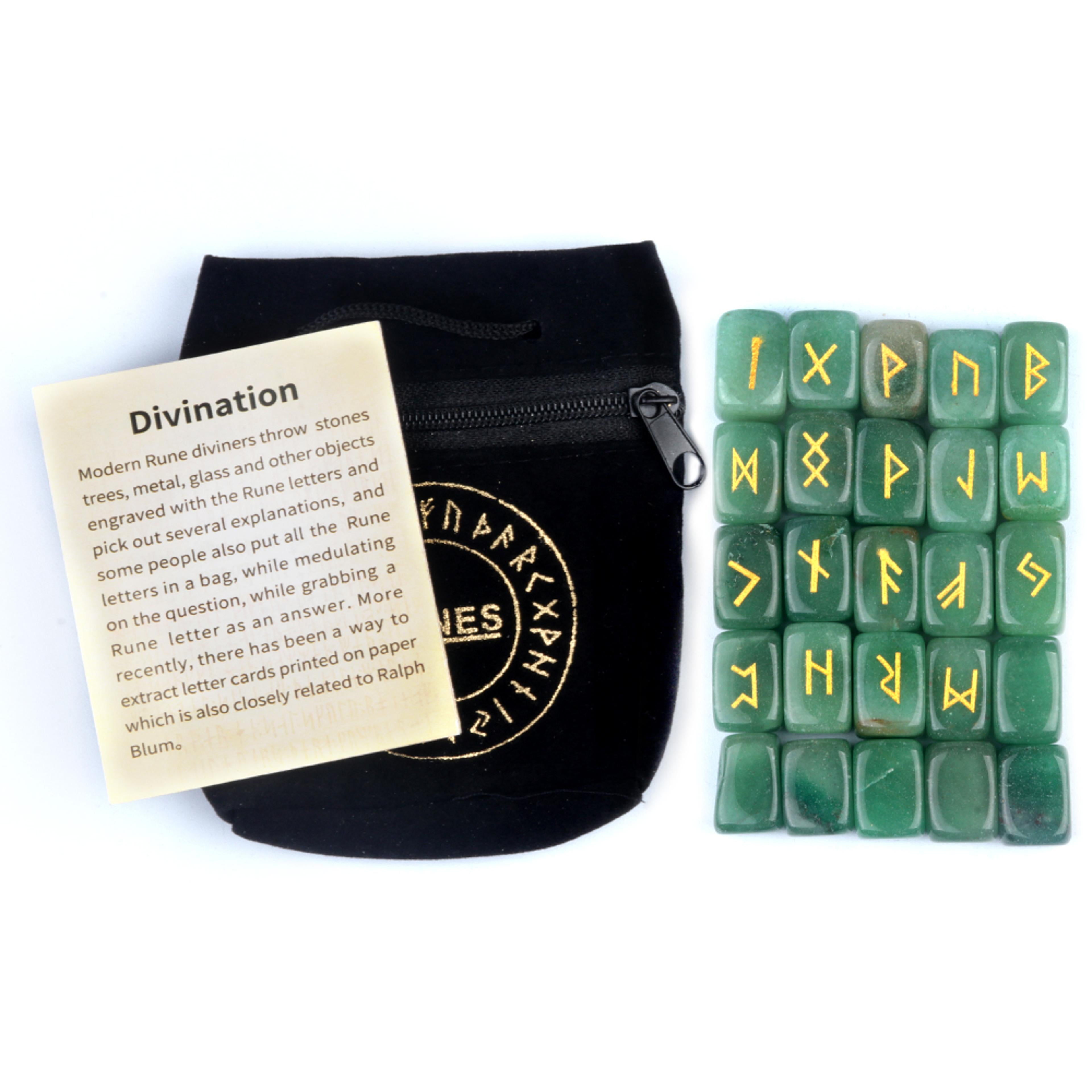 Rune Engraved Healing Stones, Natural Rune Stones Energy Stones for Divination, Fortune-telling & Spiritual Energy Work