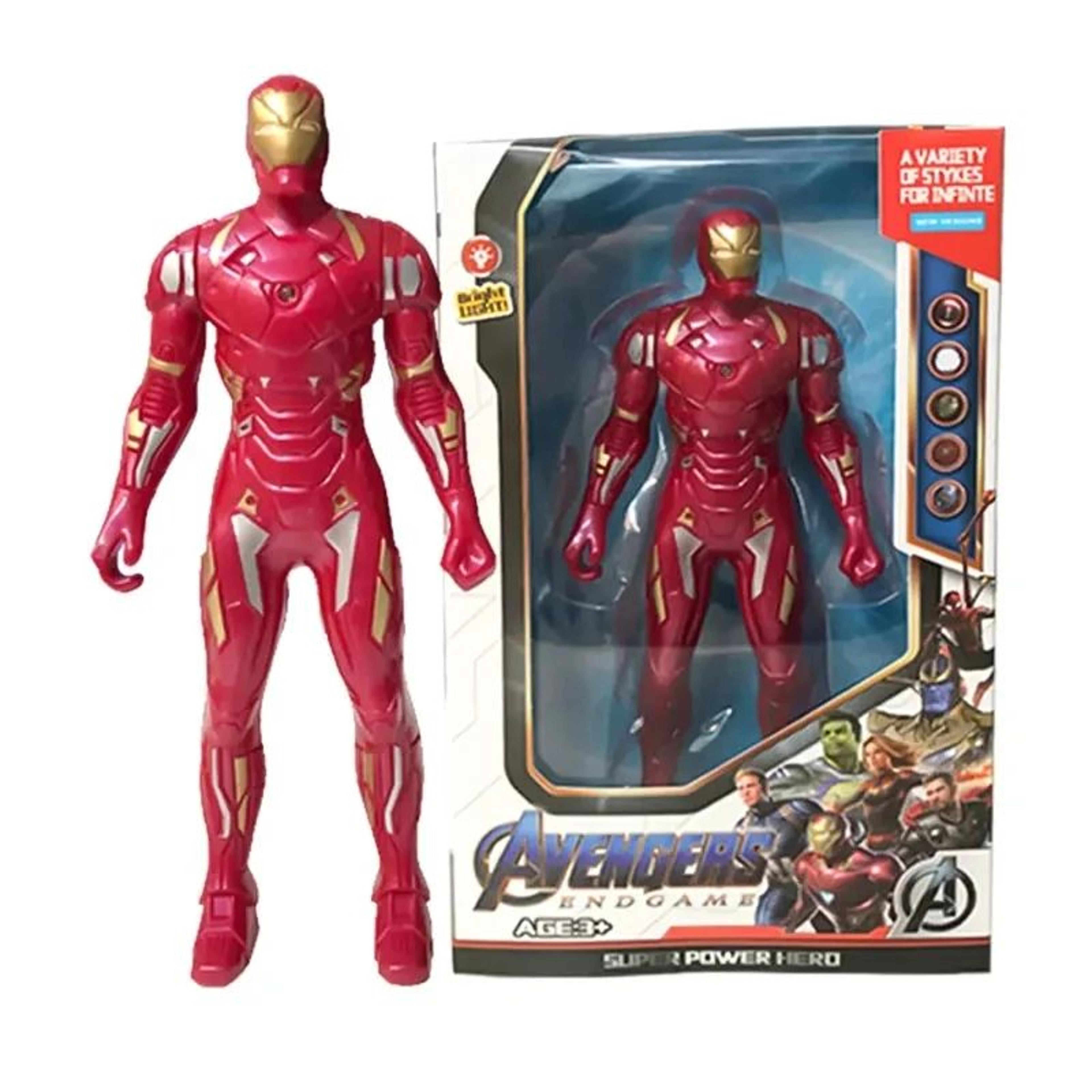 Marvel Superhero Glow Action Figure Set Spider Man Toys, Hulk & Iron Man Mini Collectibles