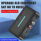 USB Bluetooth 5.3 Audio Receiver Adapter Wireless AUX RCA Stereo Receiver with U-Disk Playback for Desktop, Speakers